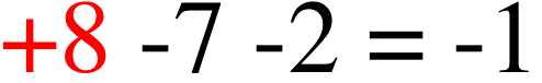 +8 -7 -2 = -1