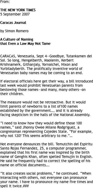 From: