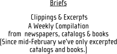 Briefs  Clippings & Excerpts A Weekly