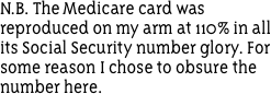 N.B. The Medicare card was