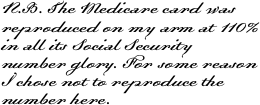 N.B. The Medicare card was